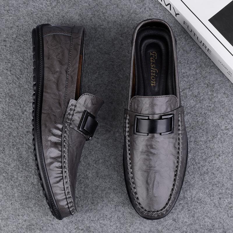 Genuine Leather Men's Shoes New Trendy Casual Slip On Formal Loafers Handmade Moccasins Breathable Male Driving Shoes Sneakers