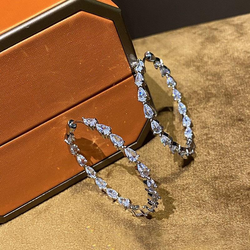 Модные Личностные Уникальные Ретро Серьги, Атмосферные Серьги-Кольца в Форме Капли Воды, Роскошные Женские Серьги