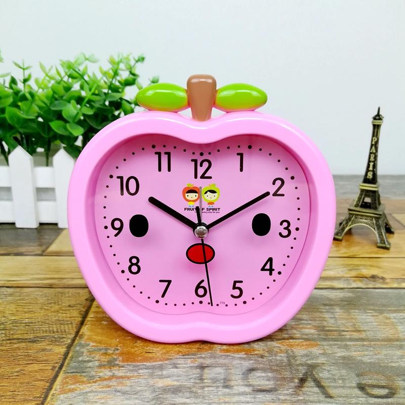 Детский креативный красный клубничный маленький будильник студенческий ленивый будильник простой милый бесшумный время для мальчика и девочки