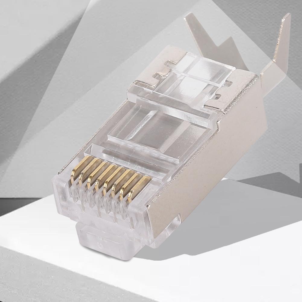10 Pcs Shielded RJ45 8P8C CAT7 30GIP Communication Network Server Connectors Ethernet Cable RJ45