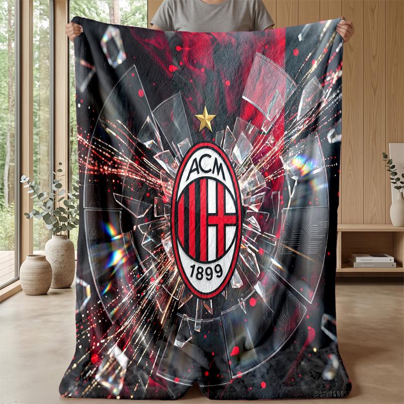 AC Milan Theme blanket Soft Flannel Blanket Plush Throw Blanket Cozy Sofa Bed Blanket for Home Decor