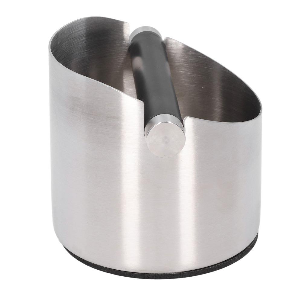Stainless Steel Coffee Grounds Bucket Rubber Base Stainless Steel Knock Box Espresso Making
