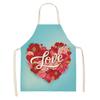 Красочный фартук с узором в виде сердца для влюбленных, фартук для ужина в отеле, кухонный фартук для домашней кухни, льняной фартук от шеф-повара, чистый фартук