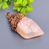 Fancy Natural Rose Quartz Rough Copper Best Sisters Gift Trendy Pendant Jewelry V-5