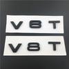 3D металлический черный логотип V8T V6T эмблема буквы значок на крыло автомобиля для S6 C7 S7 V8T Q5 A6 A4 S5 SQ5 S4 C7 V6T наклейка аксессуары