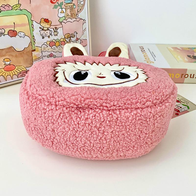Мультфильм Kawaii Labubu сумки на плечо милый универсальный плюшевый кукольный рюкзак для женщин и девочек простые сумки через плечо подарки