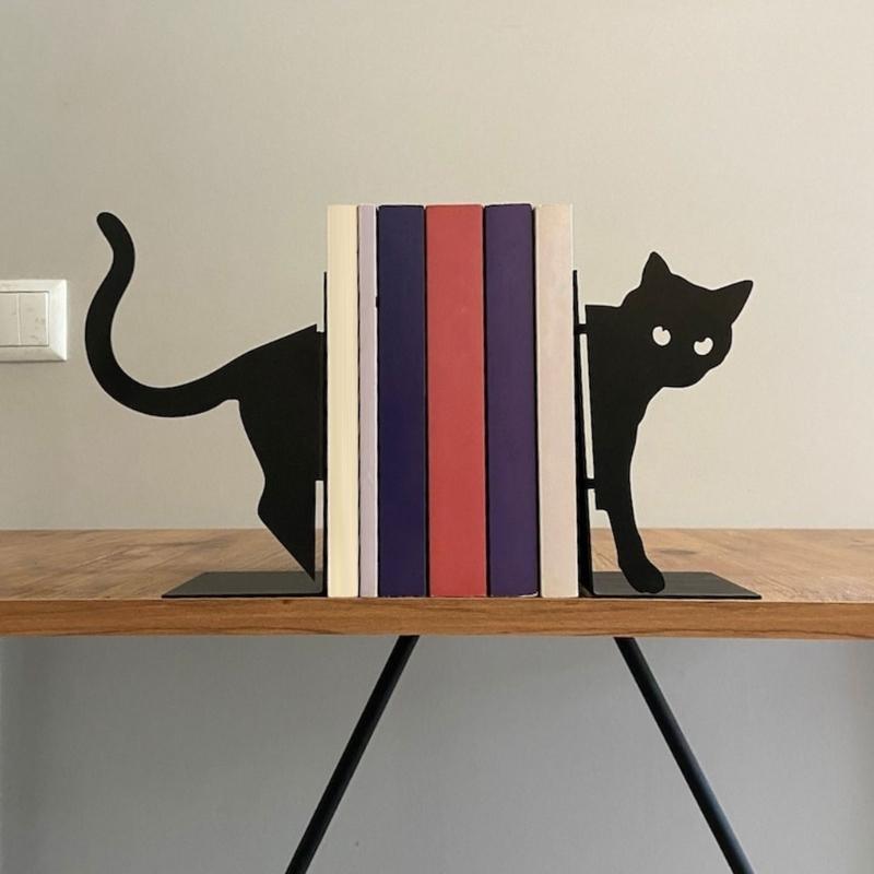 Стильная книжная полка с кошачьей тематикой Декорация Ручная работа Книжный стеллаж и полка для демонстрации в форме кошки Изысканное декоративное украшение