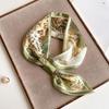 Multi-functional Women Silk Scarf Flower Print Ladies Neck Tie New Satin Silk Ribbons  Summer