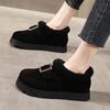 Зимняя обувь 2025 Женские замшевые ботинки Теплые плюшевые Плоская подошва Нескользящие Модные женские ботильоны для холодной зимы Черные Желтые