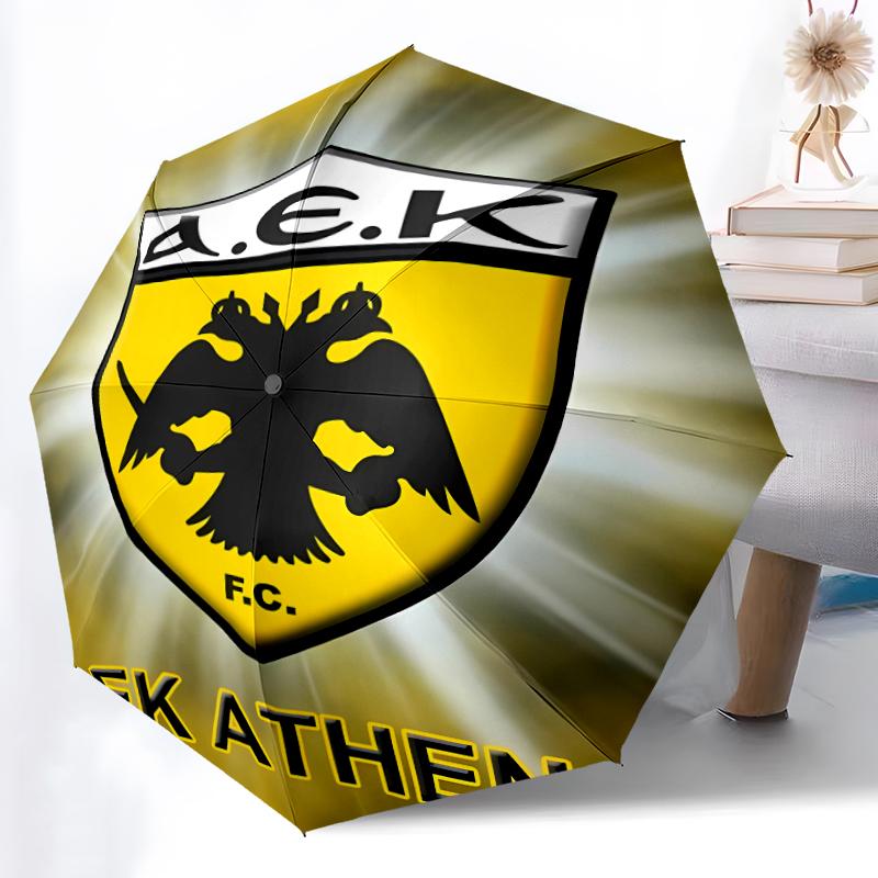 Складной зонт с принтом логотипа AEK FC, для улицы, отдыха и путешествий, прочная ткань зонта, подарок на день рождения и праздник