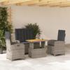 VidaXL Garden Dining Set with Cushions 4 Pcs, Patio Table, Patio Furniture, Outdoor Furniture, Grey 3277347