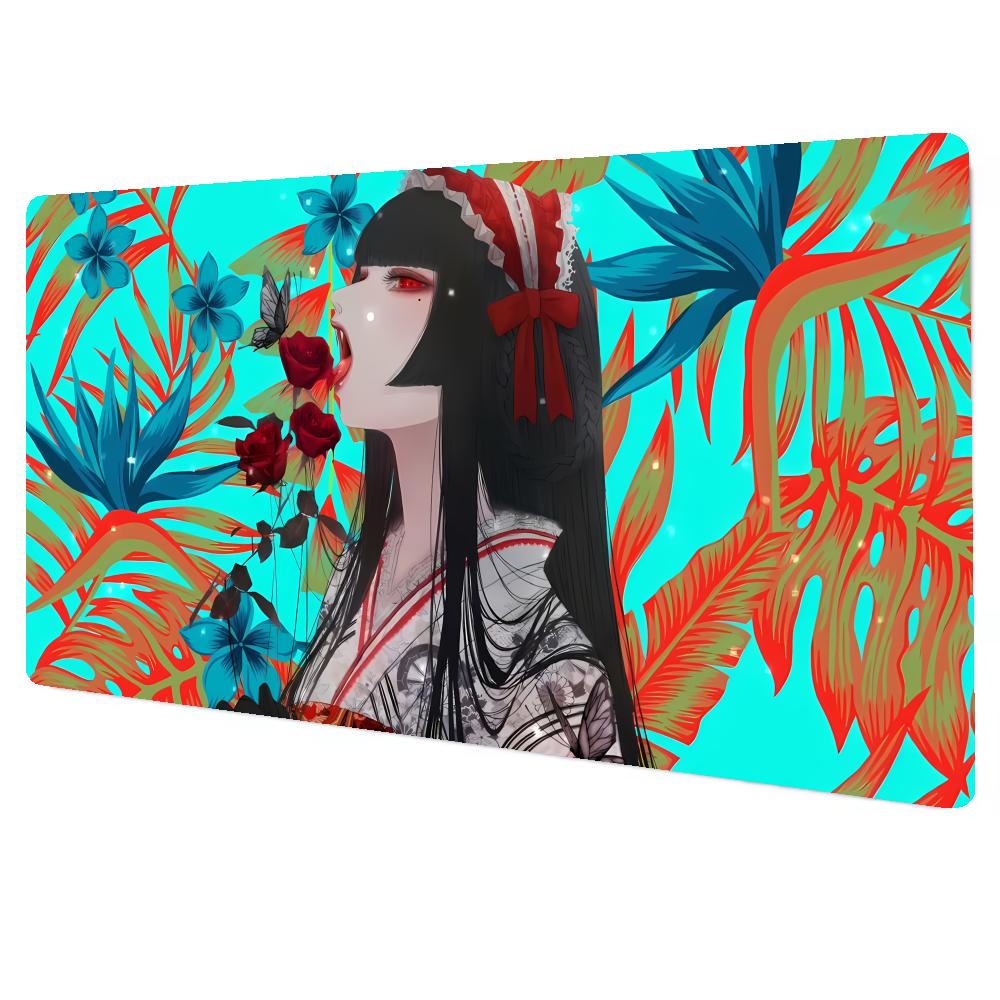 Mouse Pad Gamer Kawaii Desk Mat Japanese Girl Mousepad Gaming Office Pc Accessories Keyboard Desk Mat Large Nonslip Xaxc