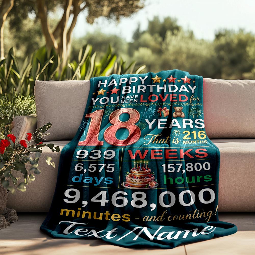 Stylish 18Th Birthday Celebration Design Elements Blanketcustomizable With Your Namecomfortable And Stylish Perfect For Travel Beds Chairs Offices