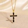Necklace Copper Gold-plated Full Diamond Retro Light Luxury High-end Titanium Steel Chain Does Not Fade Jewelry Women