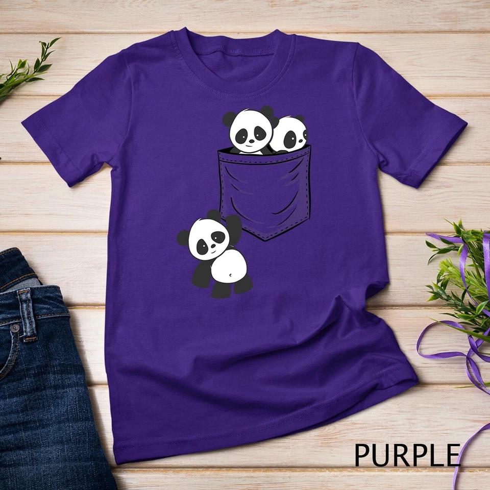 For Panda Lovers Cute Kawaii Baby Pandas In Pocket Unisex T-shirt 7