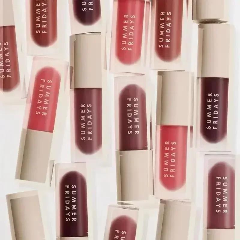 Summer Fridays Новое Мечтательное Масло для Губ Бежевый Бальзам для Губ Гладкий Мягкий Тюбик Зеркальная Помада Блеск Набор Увлажняющий Прозрачный Набор для Макияжа