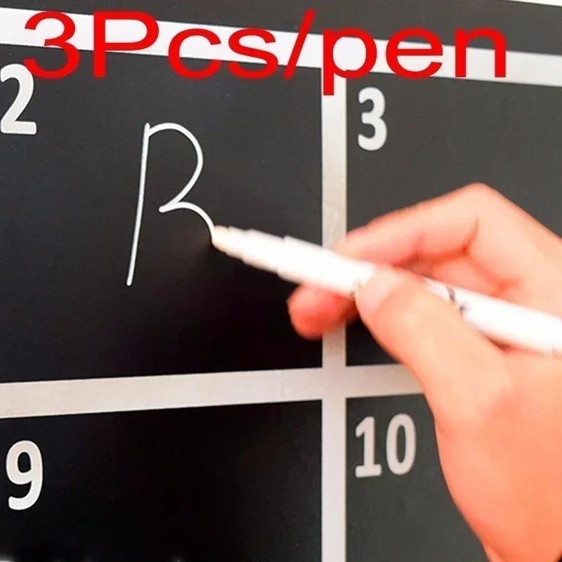 3 шт. Белая жидкая меловая ручка/маркер для стеклянных окон, меловая доска, школьные принадлежности без пыли, принадлежности для учителя