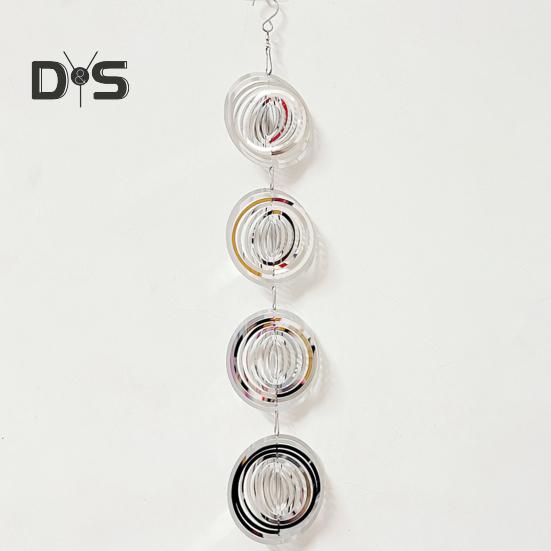 Metal Bird Reflector Wind Spinner Double-Sided Highly Reflective Indoor Outdoor Garden Yard Farm Hanging Love Heart Spiral Bird Deterrent Ornament