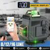 8/12/16 Line 4D Лазерный Уровень Регулируемый Зеленый Свет Самовыравнивающийся 360° Поворотный Горизонтальный Вертикальный Крест Автоматическое Измерение
