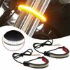 1Pc 12V LED Motorcycle Turn Signal Light & DRL Amber White Moto Flasher Ring Fork Strip Lamp Flashing Blinker Universal