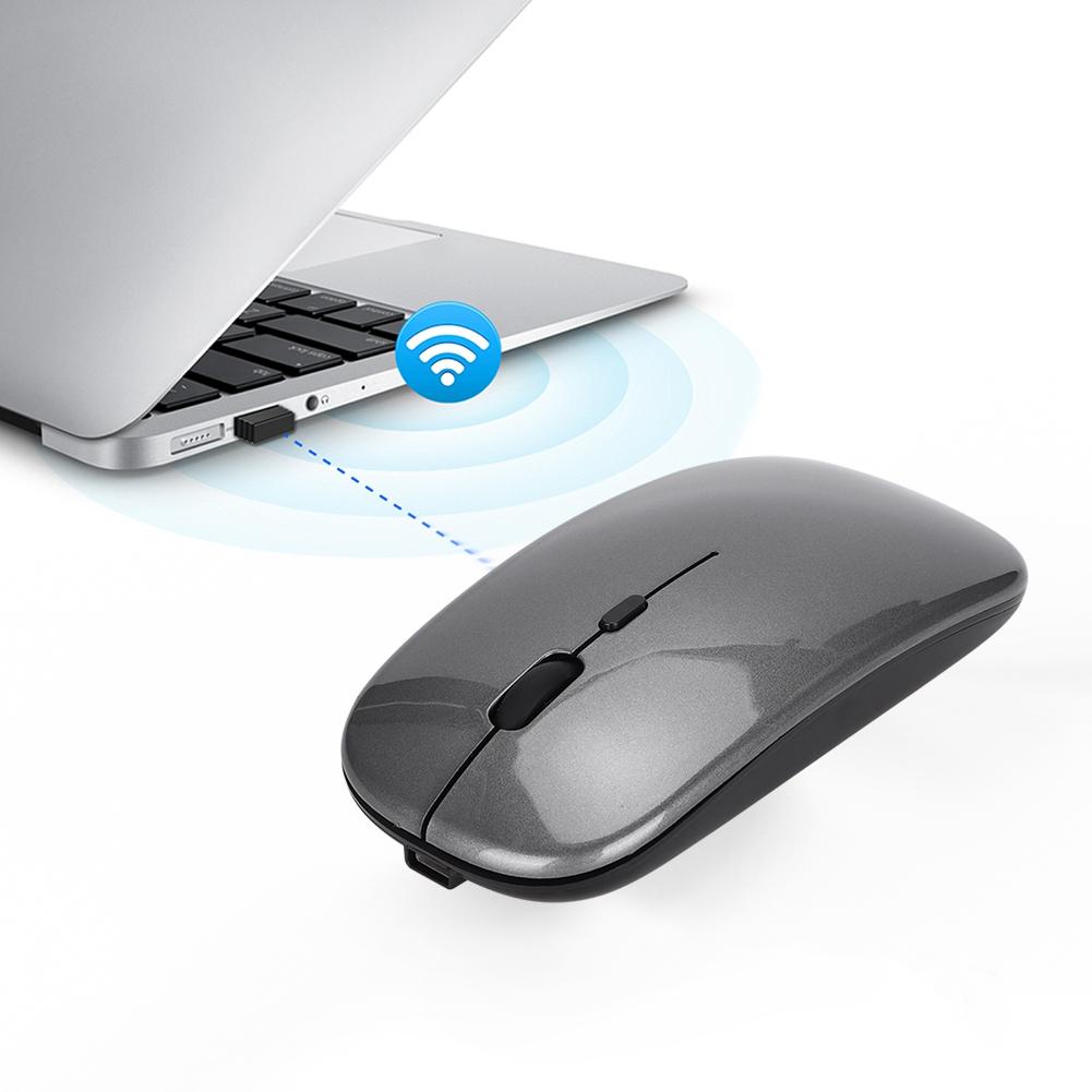 M80 2.4G Ergonomic Wireless Re able Silent Mouse with USB Receiver (Gray)