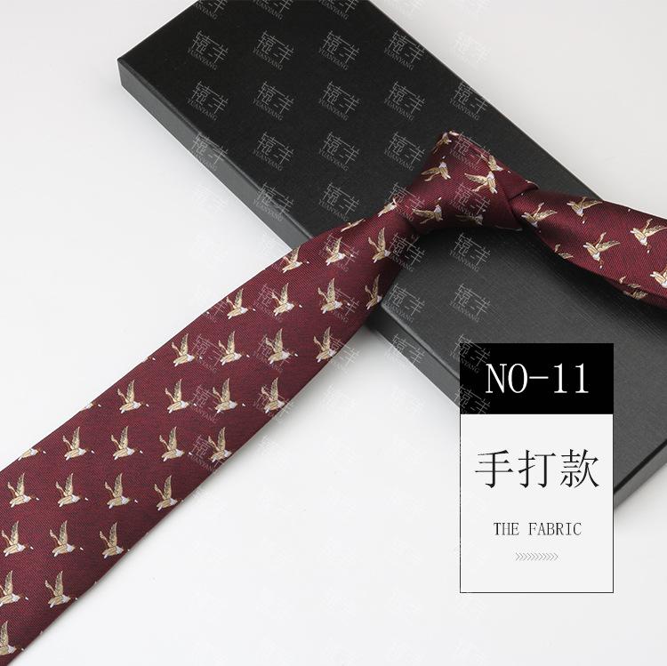 Tie Wedding Groom Business Men Retro Pattern Dress Burgundy Hand Style 8Cm Hand Tie