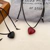 Korean Style Rope Chain Necklace Charms Sweater Chain Cute Love Pendant Necklace  Female