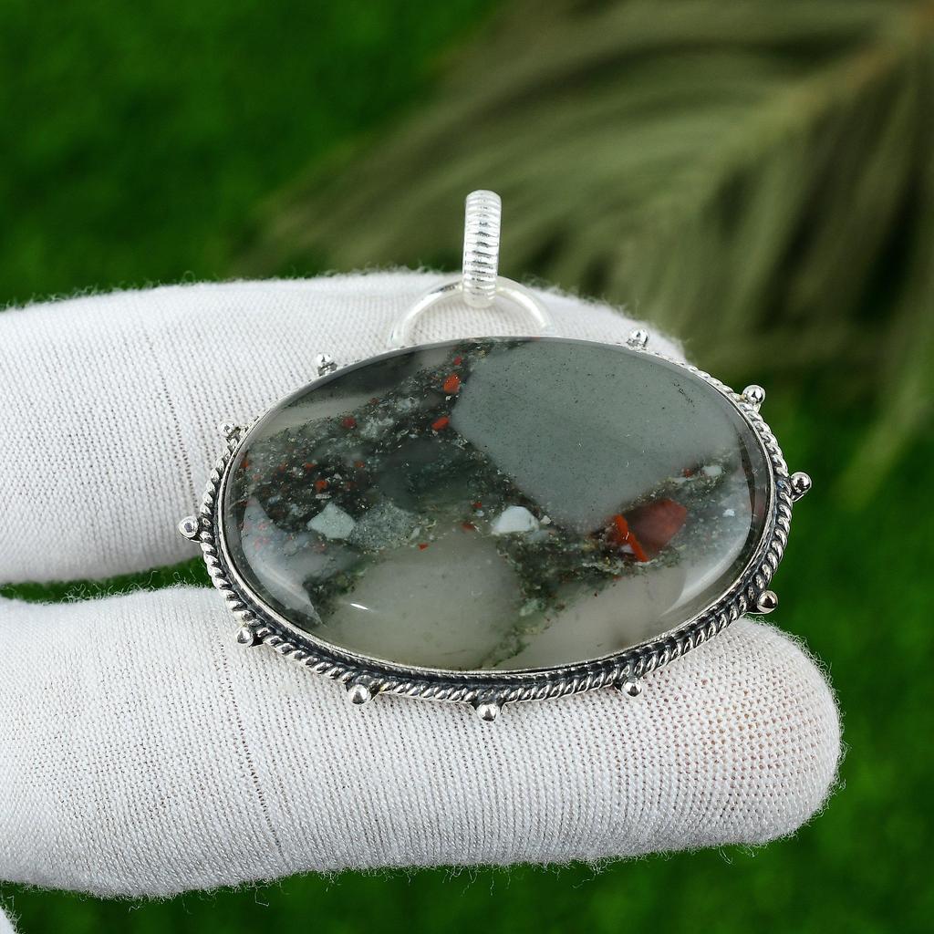 Gift For Women Jewelry Pendant 925 Sterling Silver Natural Tabu Jasper Gemstone