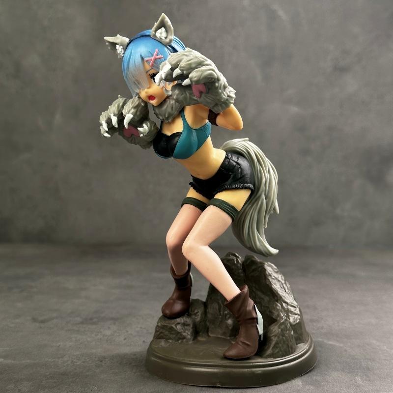 Life in a Different World from Zero: Little Gray Wolf Rem Rem Wolf Ears Standing Boxed Animation Wholesale