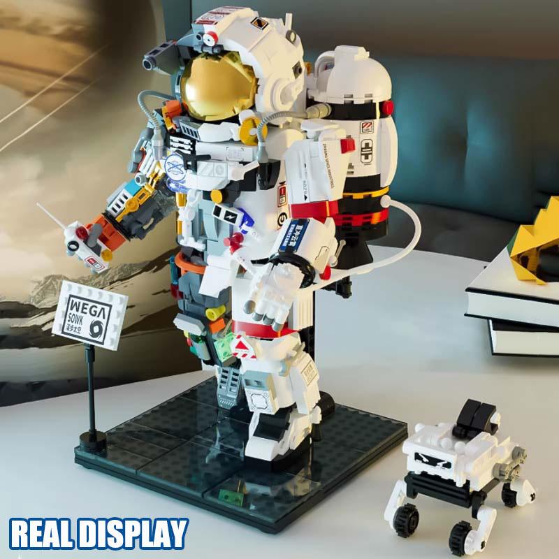 Город MOC механическая модель астронавта мини-размер строительные блоки DIY сборка космонавт кирпичи игрушки для детей подарки без коробки