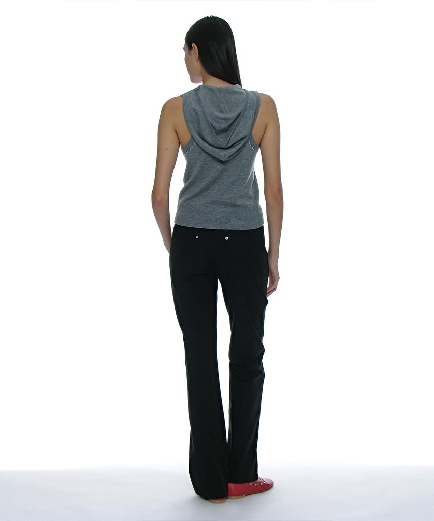 PARTIMENTO WOMEN Studded Hoodie Knit Top_Melange