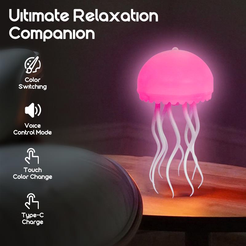 Smart Jellyfish Night Light: Colorful White Noise Sleep Aid and Hanging Atmosphere Lamp