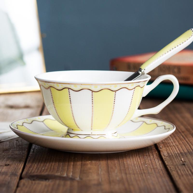 1set European Elegance Candy Colored Ceramic Coffee Cup with Matching Saucer Perfect for Coffee Afternoon Tea Set Drinkware Gift