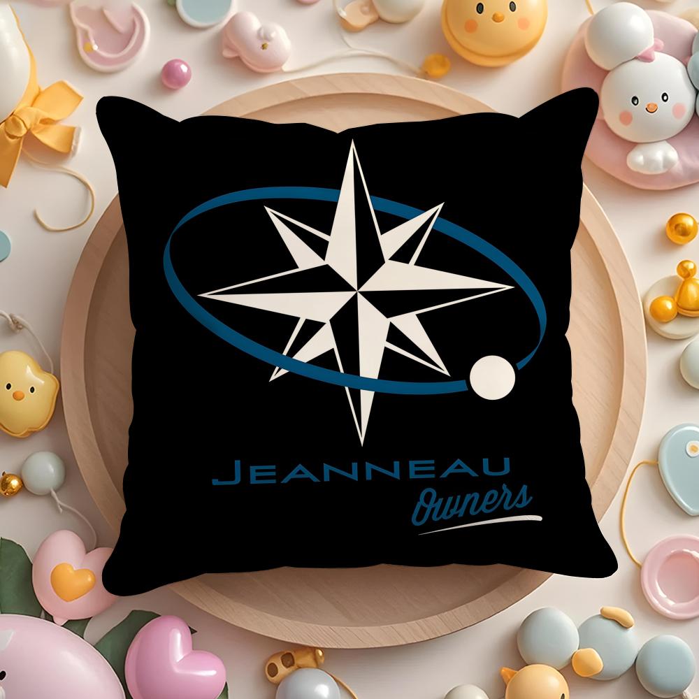 Чехол на подушку с логотипом J-Jeanneau Yachts для дома и автомобиля, многоцелевой - Двусторонний, Мягкий и прочный для ежедневного использования