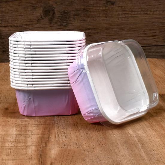 50 шт., чашки для кексов, маслостойкие, водонепроницаемые, термостойкие, нелипкие, безопасные, декоративные, без бисфенола А, квадратные бумажные коробки с покрытием для кексов, кухонные гаджеты