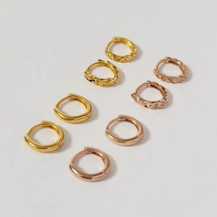 Минималистичные модные глянцевые серьги-кольца с прожилками, нишевые, высококлассные, универсальные, геометрические, в стиле ins, круглые серьги-клипсы, элегантные простые серьги-кольца