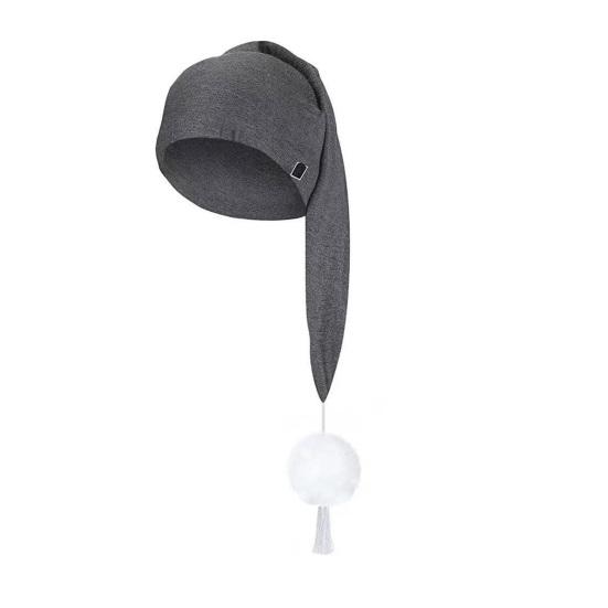Unisex Night Sleeping Hat with Pom Ball Adjustable Solid Color Elastic Design