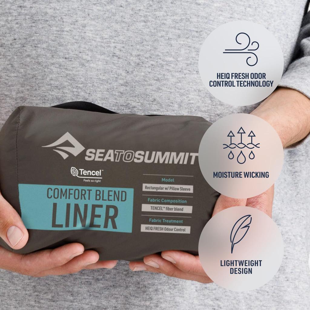 Sea to Summit Comfort Blend Sleeping Bag Liner Rectangle with Pillow Sleeve