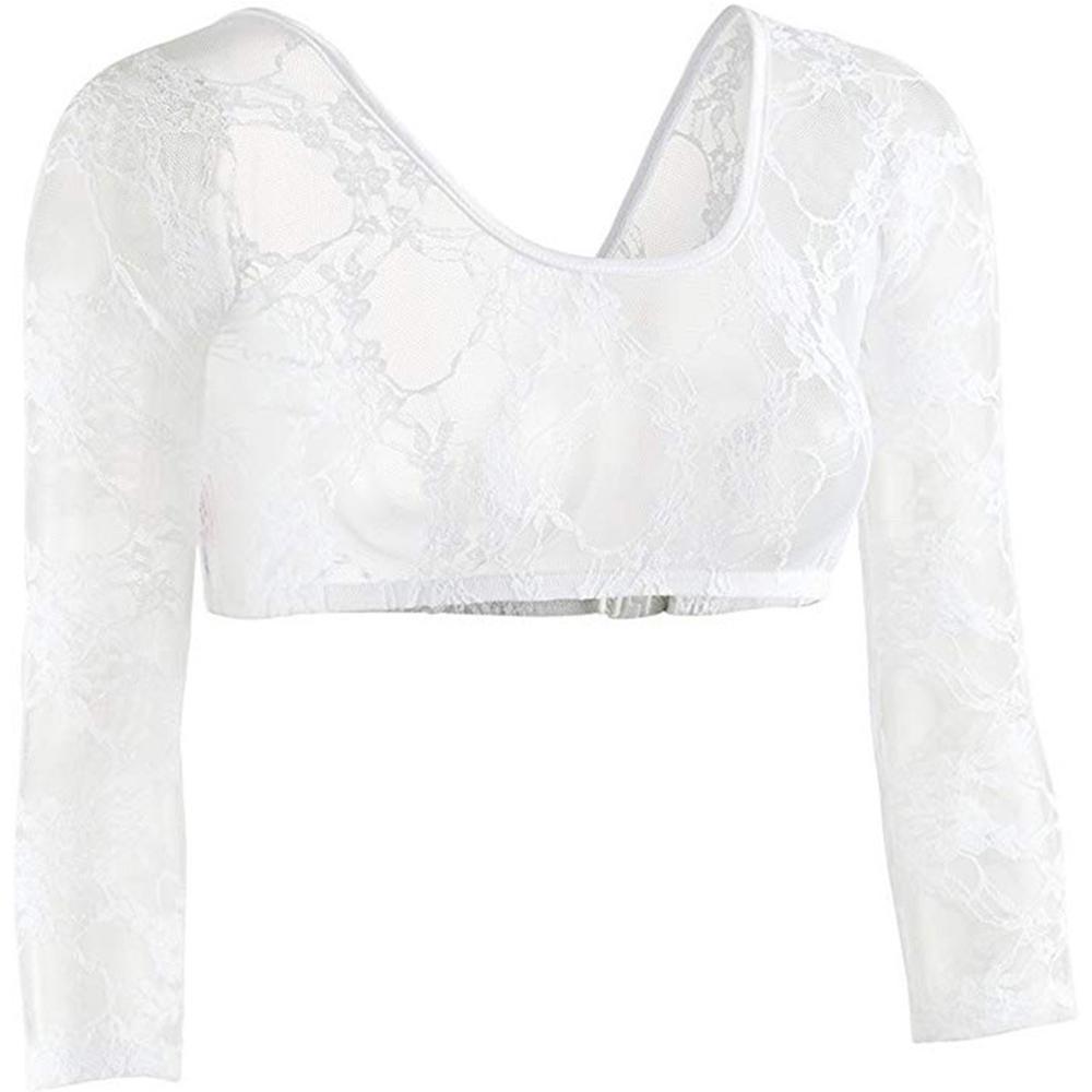 Women Tops Clothes Long Sleeve Floral Lace Vintage Dress Shrug Bolero Cardigan Slim Lace Jacket See-trough