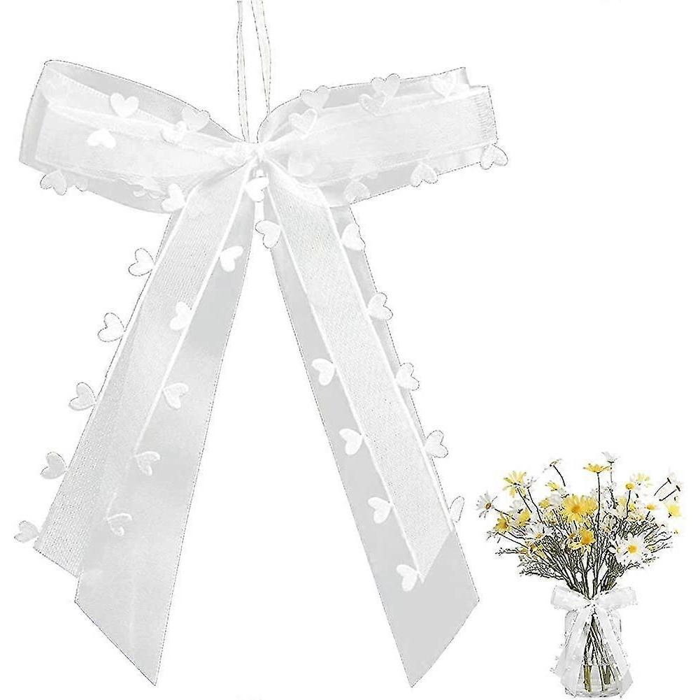 30pcs Wedding Car Bow, White Bow Decoration, Wedding Car Decoration, Wedding