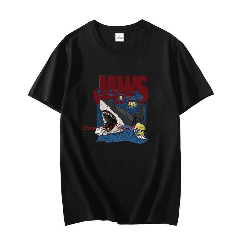 Cotton Tshirt Jaws Great Fashion T Shirt For Unisex Graphic T Shirts Oversize Tshirts Summer Oneck Tshirt Unisexs Clothing