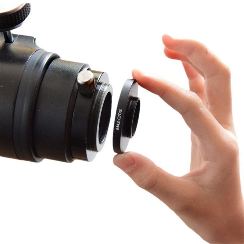 M42 To C Mount Adapter Microscope Lens Adapter Coupling Adapter Rings M42x0.75mm To C Mount Aluminum Adapter Black