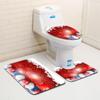 Рождественский коврик для ванной, туалетный трехпредметный набор