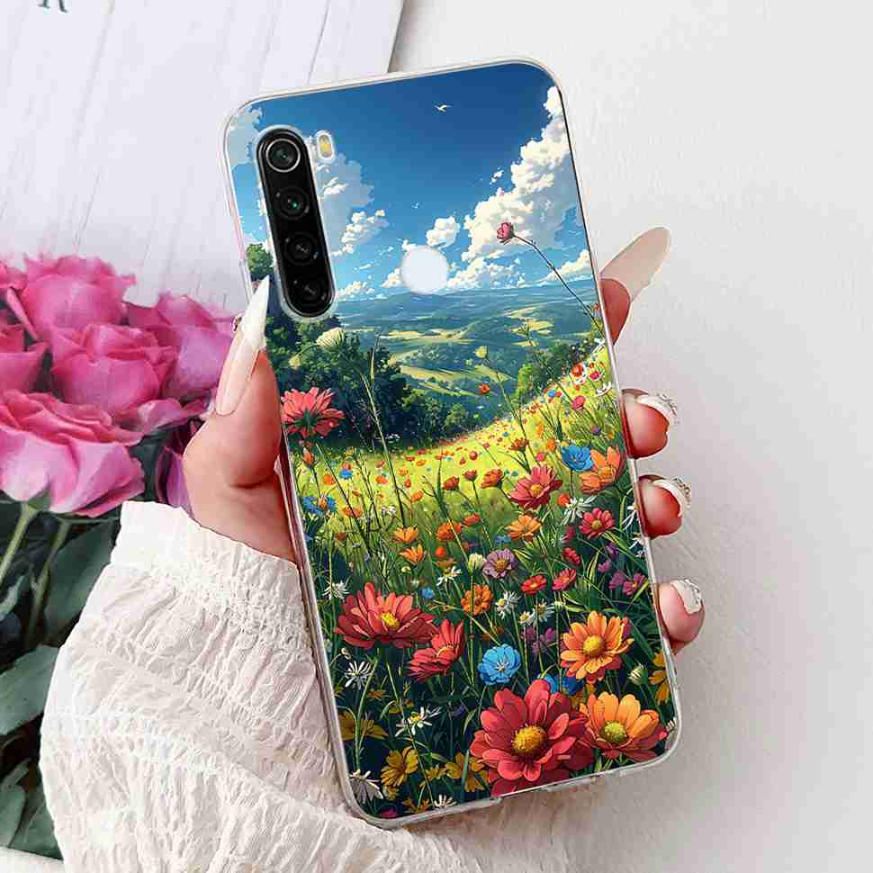 Чехол для Xiaomi Redmi Note 8 Винтажный Дракон Роскошный Цветок Мягкий Силикон ТПУ Чехол Для Redmi Note8 Note 8T Чехлы для Телефона Ударопрочный