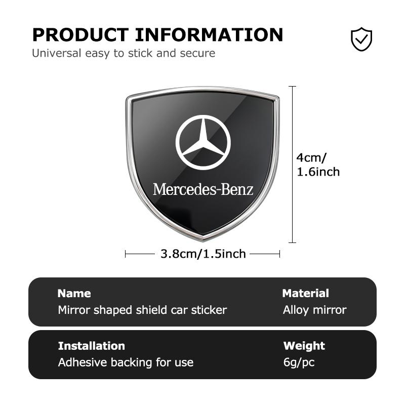 AABGV1 Car Alloy Shield Emblem Side Fender Body Trunk Badge Sticker For Benz AMG Exclusive W204 W222 W205 W203 W213 W124 W108 W126