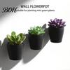Space-saving Wall Decor 3D Printed Planter, Hanging Indoor Flower Pot for Green Plant Display Succulents, Minimalist Black Holder Home Office Creative
