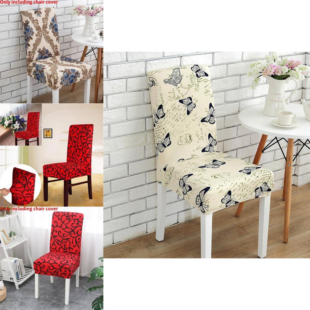 Elegant Elastic Chair Covers For Restaurants And Hotels White Black Floral Print