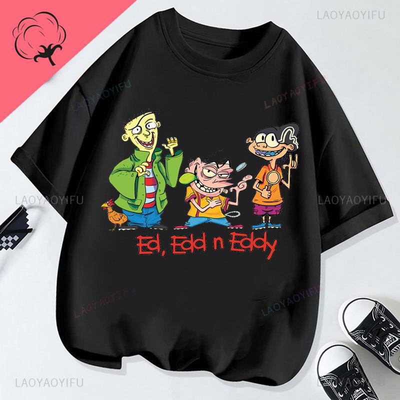 Футболка Ed Edd Eddy Телешоу Новинка Мультяшная Kawaii Милая Повседневная Смешная С Комическим Принтом Одежда Y2k Графические Футболки Хлопок Унисекс Топ