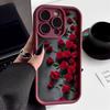 Чехол для телефона с узором из грозди красных роз Для iPhone 17 16 15 14 13 12 11 Pro Max XS X XR 7 8 Plus 16E 17 Air Силиконовый Конфетный Чехол