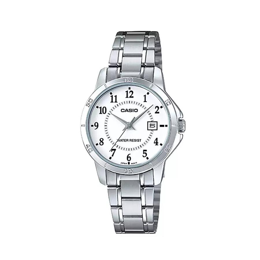 Casio Мужские кварцевые часы из нержавеющей стали, корпус и браслет, LTP-V004D-7B